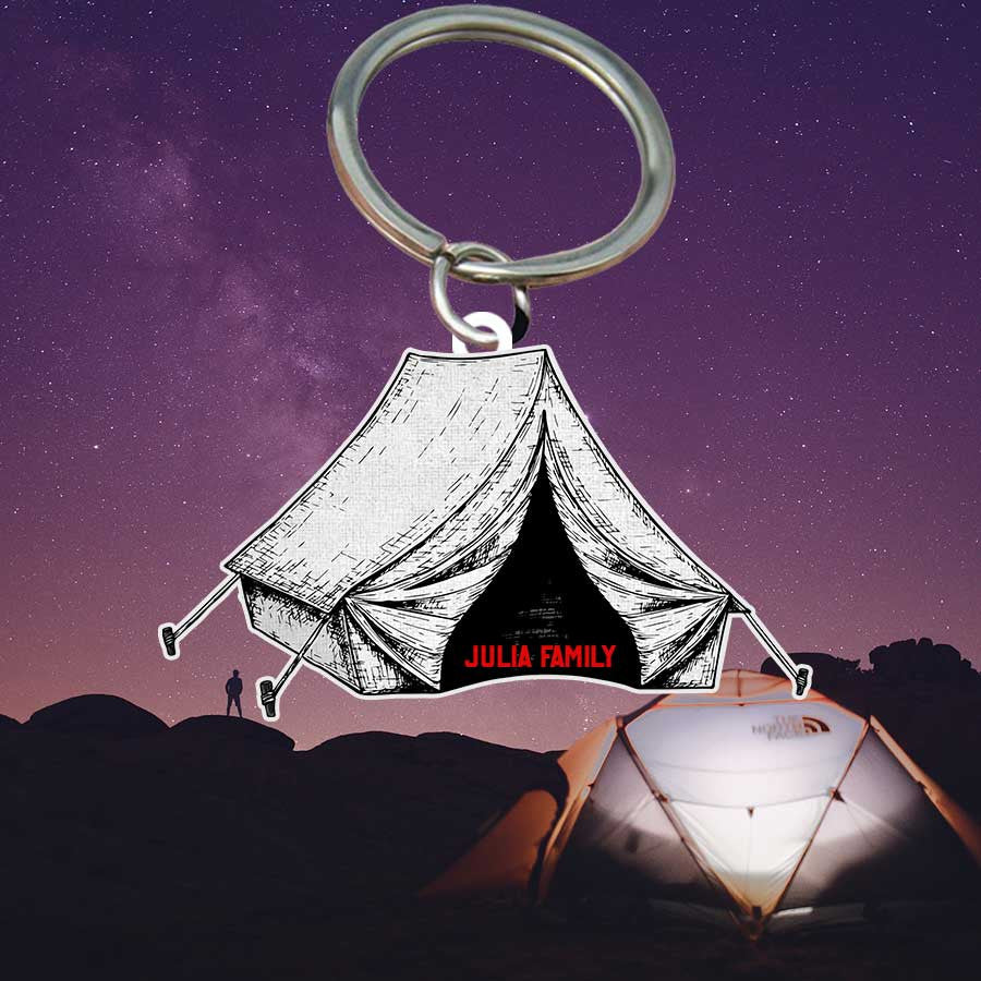 Personalized Camping Keychain, Camping Trailers Flat Acrylic Keychain for Camper SO0191