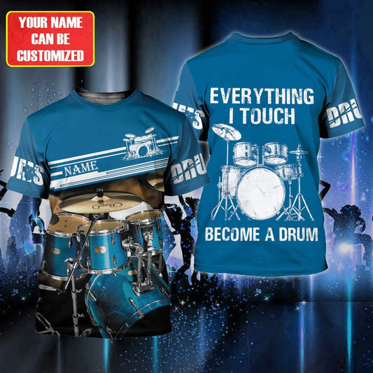 3D All Over Print Drum Shirt, T Shirt For A Drummer, Drummer Gift, Musician Shirt TO2517