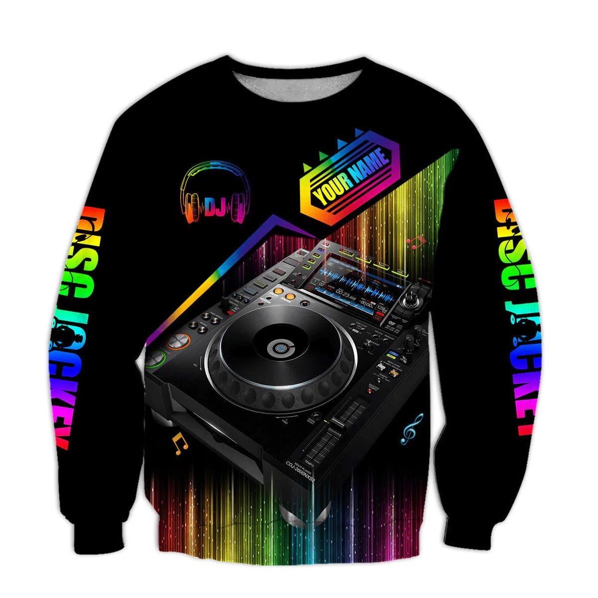 Personalized 3D Colorful DJ Hoodies Men Women, Disc Jockey Shirt, EDM Party Uniform, Gift For A DJ TO0073