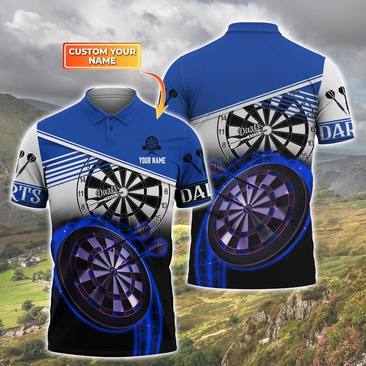 3D All Over Print Dart Multi Color Polo Shirt, Unisex Shirt for Man Women, Uniform Dart Team DMO0148