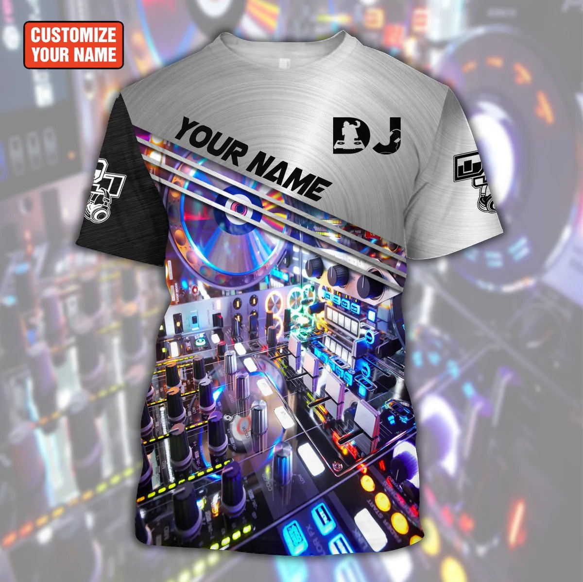 Personalized Name DJ Hoodie, 3D Zip Up Hoodie For DJ Musican, EDM Player Shirt, DJ Gift TO0063