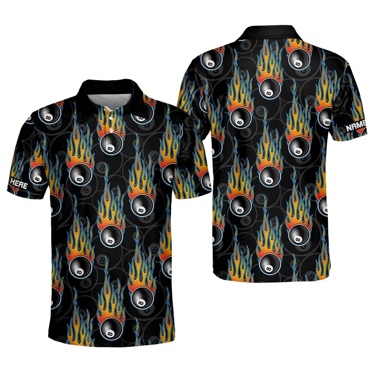 Funny 8 Ball Pool Billiard Polo Shirt BI0020