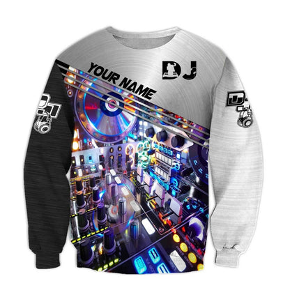 Personalized Name DJ Hoodie, 3D Zip Up Hoodie For DJ Musican, EDM Player Shirt, DJ Gift TO0063