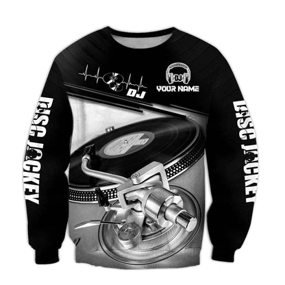 Custom 3D DJ Shirt, EDM DJ Equipment 3D Zip Hoodie, Disc Jockey Shirt, Gift For DJ Friend TO0067