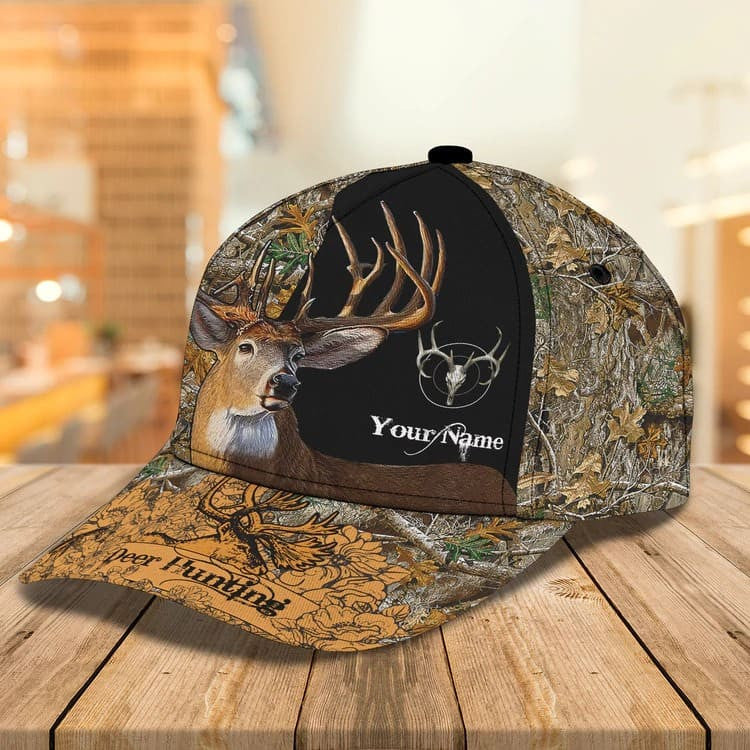 Personalized Deer Hunting Cap Gift for Dad and Son, 3D Classic Cap All Over Printed for Hunters SO0171