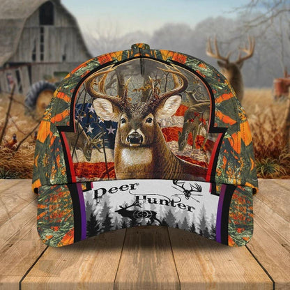 Personalized Deer Hunting Cap Gift for Dad and Son, 3D Classic Cap All Over Printed for Hunters SO0171