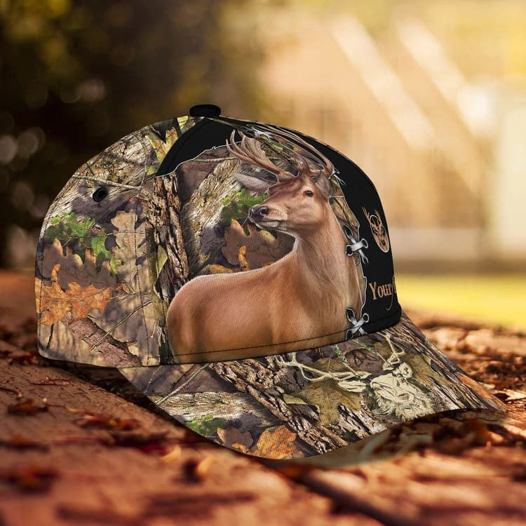 Personalized Deer Hunting Cap Gift for Dad and Son, 3D Classic Cap All Over Printed for Hunters SO0171