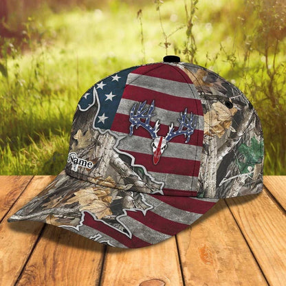 Personalized Deer Hunting Cap Gift for Dad and Son, 3D Classic Cap All Over Printed for Hunters SO0171