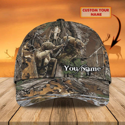 Personalized Deer Hunting Cap Gift for Dad and Son, 3D Classic Cap All Over Printed for Hunters SO0171