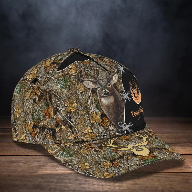 Personalized Deer Hunting Cap Gift for Dad and Son, 3D Classic Cap All Over Printed for Hunters SO0171