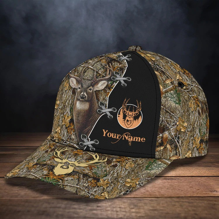 Personalized Deer Hunting Cap Gift for Dad and Son, 3D Classic Cap All Over Printed for Hunters SO0171