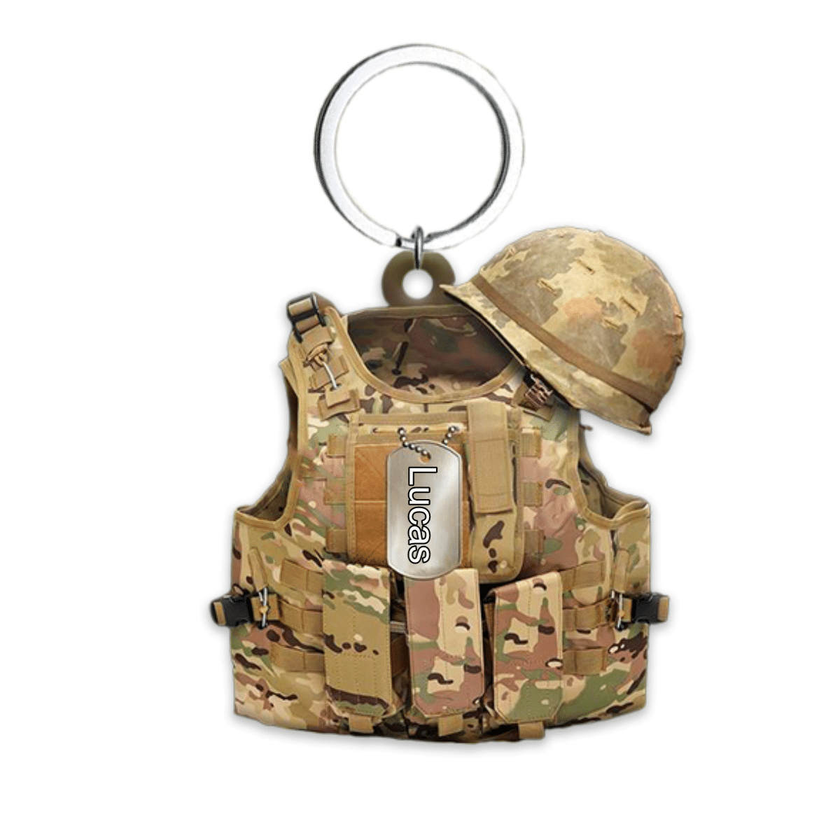 Personalized Tactical Vests Acrylic Keychain for Soldiers, Soldiers Keychain for Dad, Him KO0170