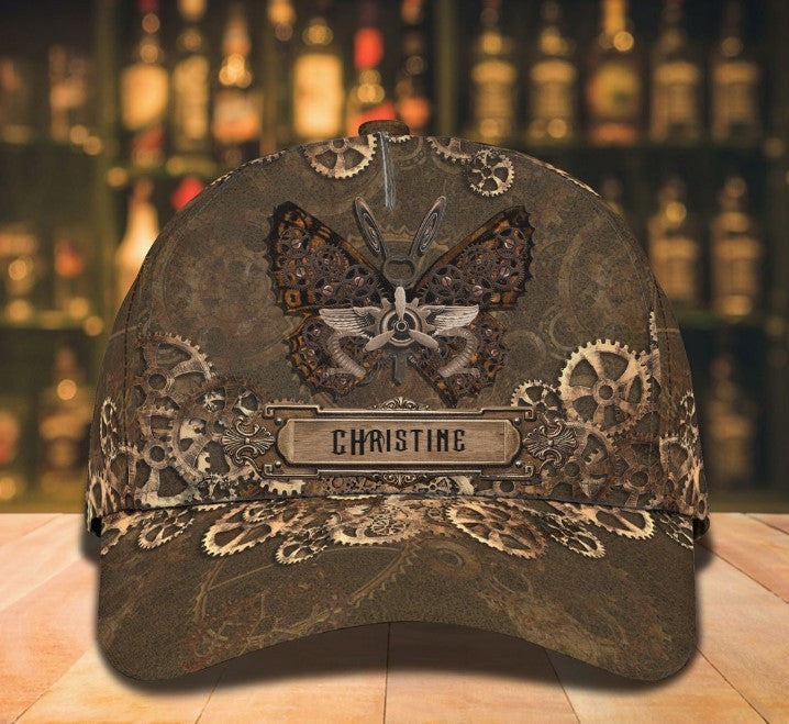 Steampunk Butterfly - Personalized Butterfly Cap, Steampunk Butterfly Hat SO0403