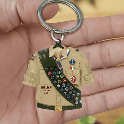 Customized Boy Scouts Of America Eagle Scout Shirt Personalized Acrylic Keychain KO0356