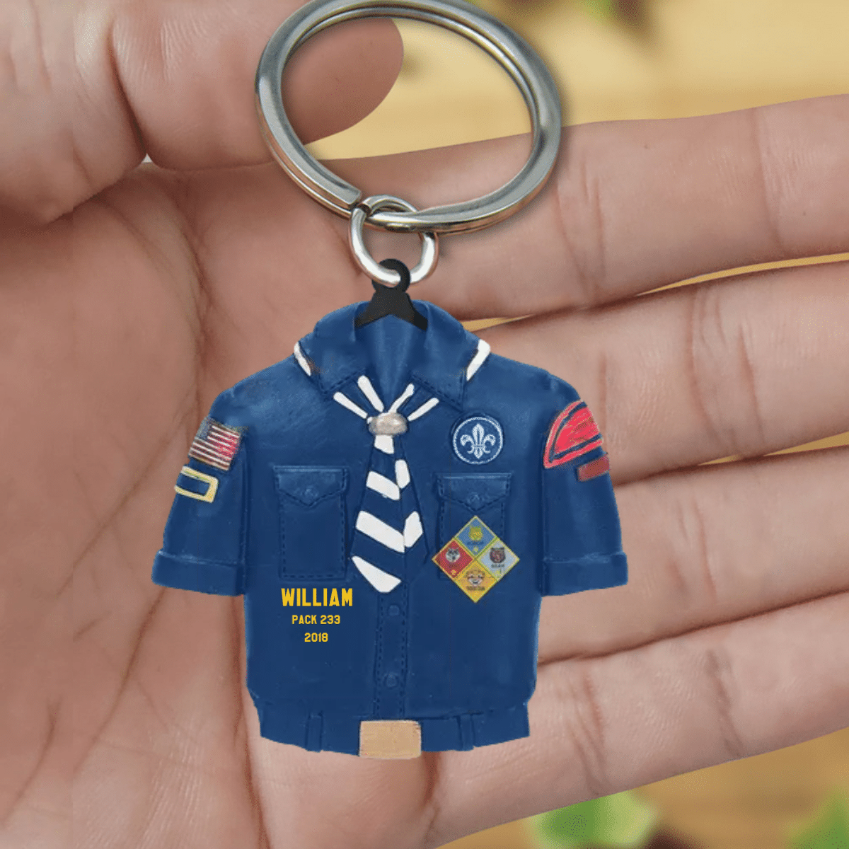 Customized Boy Scouts Of America Eagle Scout Shirt Personalized Acrylic Keychain KO0356