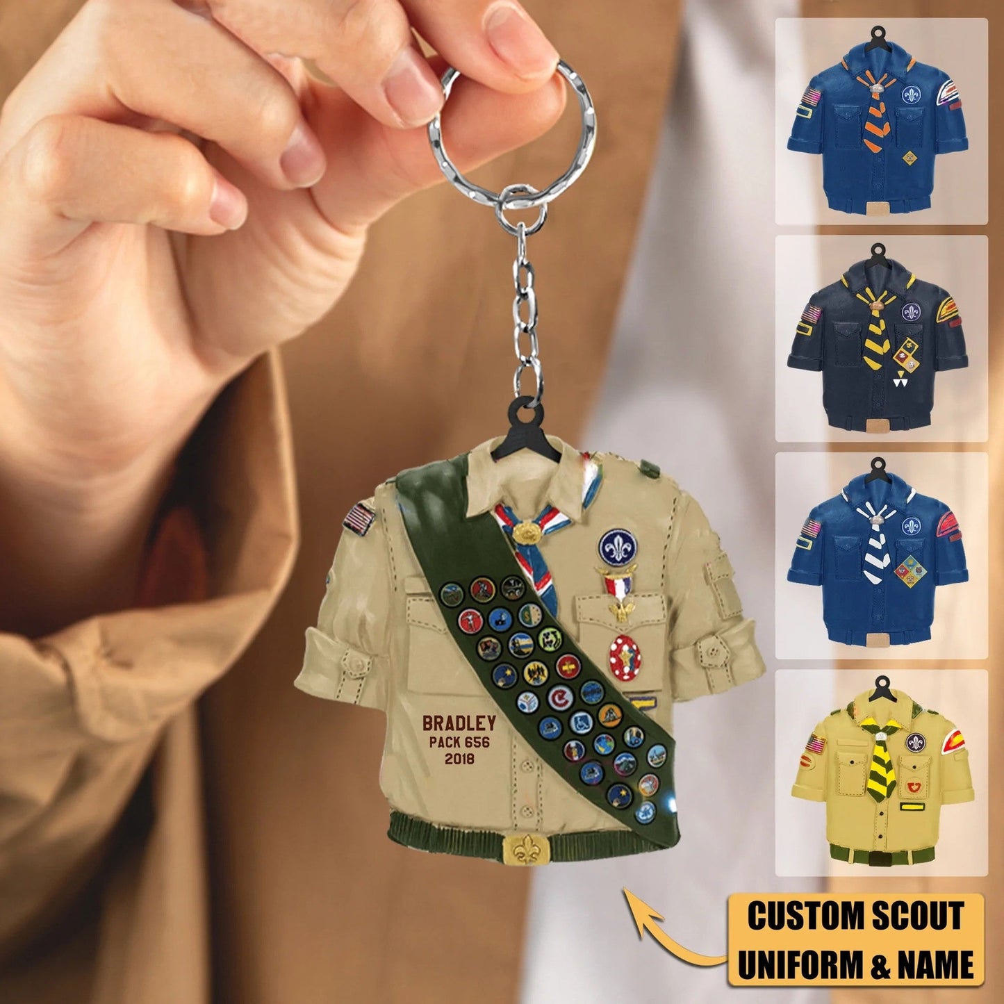 Customized Boy Scouts Of America Eagle Scout Shirt Personalized Acrylic Keychain KO0356