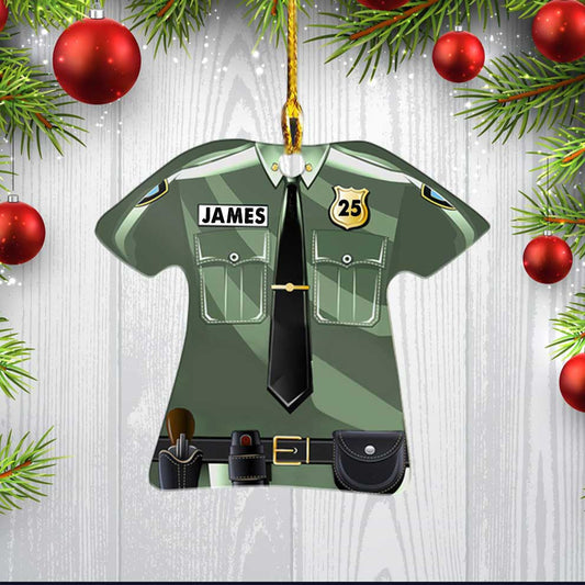 Custom Sheriff Police Costume Christmas Acrylic Ornament for Policeman Xmas Gift OO3766