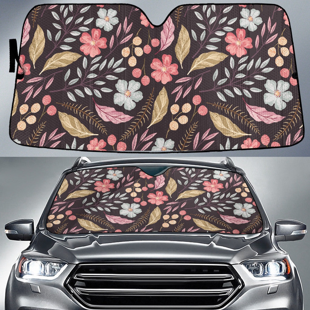 Allamanda Flower Tropical Flower Summer Vibe Purple Theme Car Sun Shades Cover Auto Windshield Tendpins SO0386