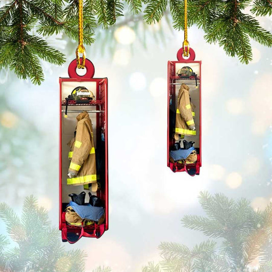 Custom Firefighter Box Christmas Ornament for Fireman, Flat Acrylic Ornament for Firefighter OO3745