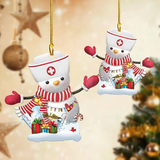 Nurse Snowman Christmas Ornament for Tree Decoration, Gift for Nurse OO3741