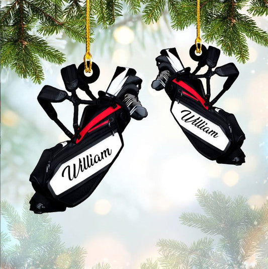 Customized Golf Bags Acrylic Ornament, Golf Cart Ornament for Golf Lovers OO3734