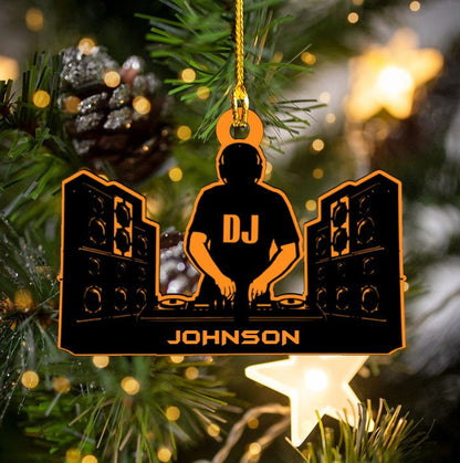 Personalized DJ Disc Jockey Custom Shaped Acrylic Ornament for DJ Man OO3698