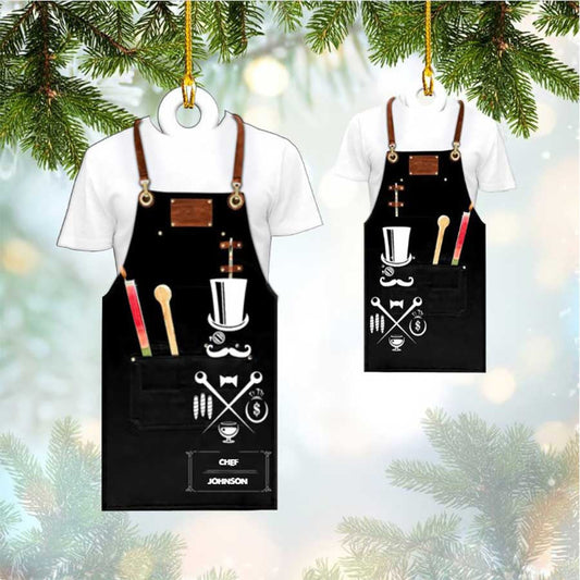 Personalized Chef Apron Acrylic Ornament, Custom Position Chef Ornament for Him, Her OO3678