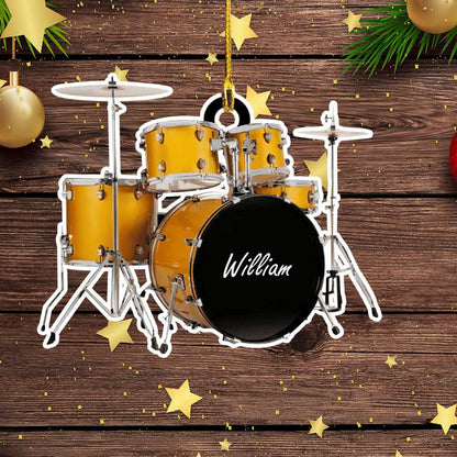 Personalized Colorful Drum Acrylic Ornament for Christmas Gift Drummer OO3656