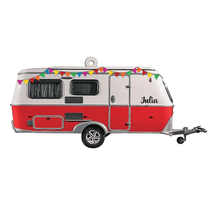 Personalized Camping Ornament Caravan Camper Shaped Acrylic Ornament Two Sides Hg98 OO3628