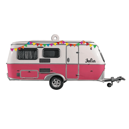 Personalized Camping Ornament Caravan Camper Shaped Acrylic Ornament Two Sides Hg98 OO3628