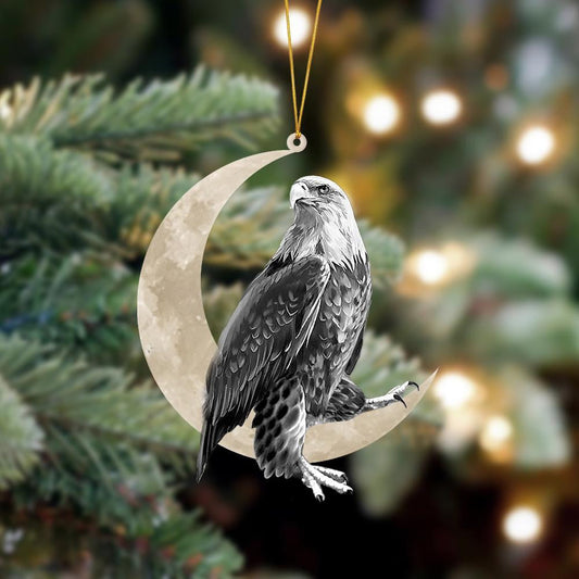 Eagle Sits On The Moon Hanging Flat Acrylic Ornament OO3508