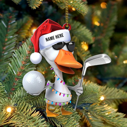 Golfing Duck - Personalized Christmas Ornament- Christmas Gift For Golfer OO2868