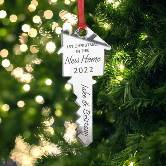 Christmas in New Home Custom Key Bauble Couple Name for Husband and Wife OO0008