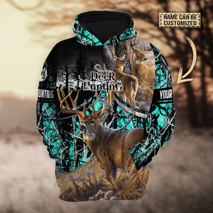 Personalized Deer Hunting Hoodie For Men Women Premium 3D Hoodie Pullover For Hunting Lover Hunter Birthday Gift SO0412