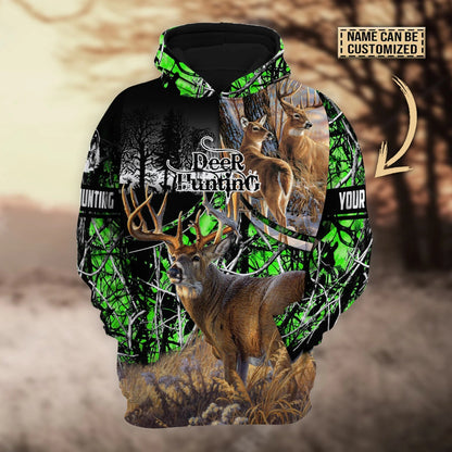 Personalized Deer Hunting Hoodie For Men Women Premium 3D Hoodie Pullover For Hunting Lover Hunter Birthday Gift SO0412