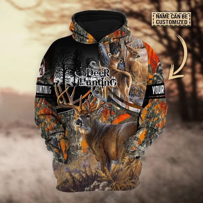 Personalized Deer Hunting Hoodie For Men Women Premium 3D Hoodie Pullover For Hunting Lover Hunter Birthday Gift SO0412