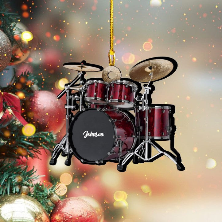 Personalized Bass Drum Instrument Custom Shaped Flat Acrylic Ornament OO2464