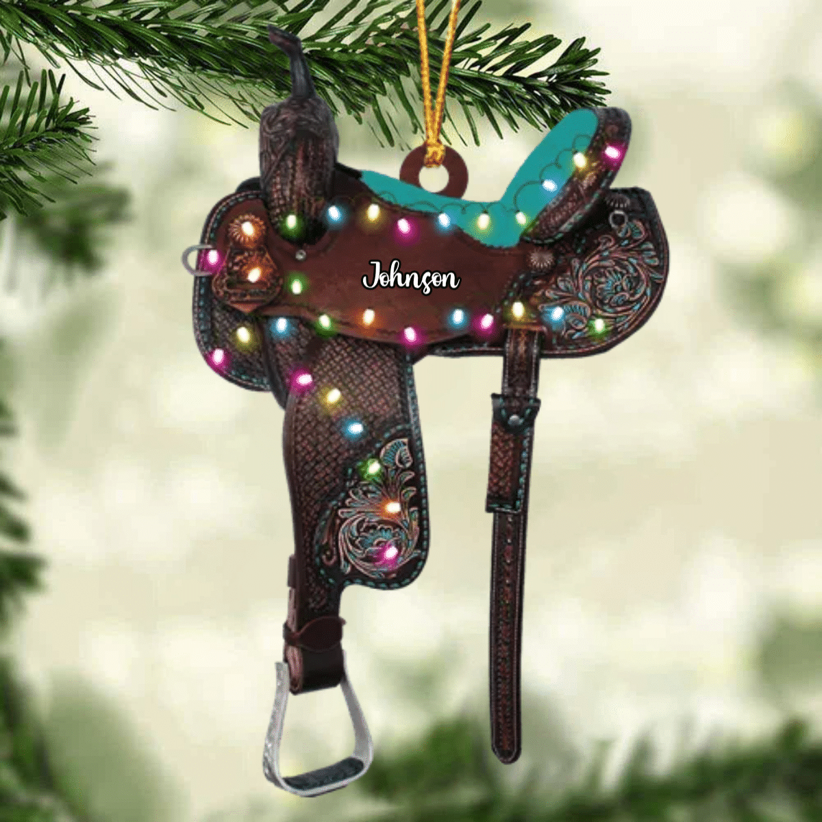 Personalized Horse Saddle For Horse Lovers Riding Horse Ornament Flat Acrylic Horse Ornament OO2294