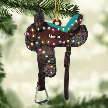 Personalized Horse Saddle For Horse Lovers Riding Horse Ornament Flat Acrylic Horse Ornament OO2294