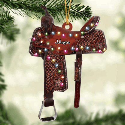 Personalized Horse Saddle For Horse Lovers Riding Horse Ornament Flat Acrylic Horse Ornament OO2294