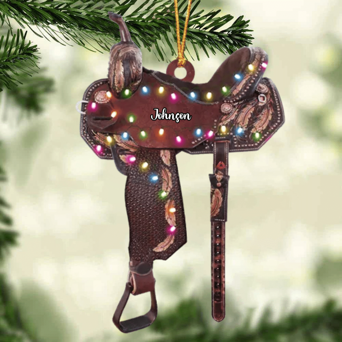 Personalized Horse Saddle For Horse Lovers Riding Horse Ornament Flat Acrylic Horse Ornament OO2294