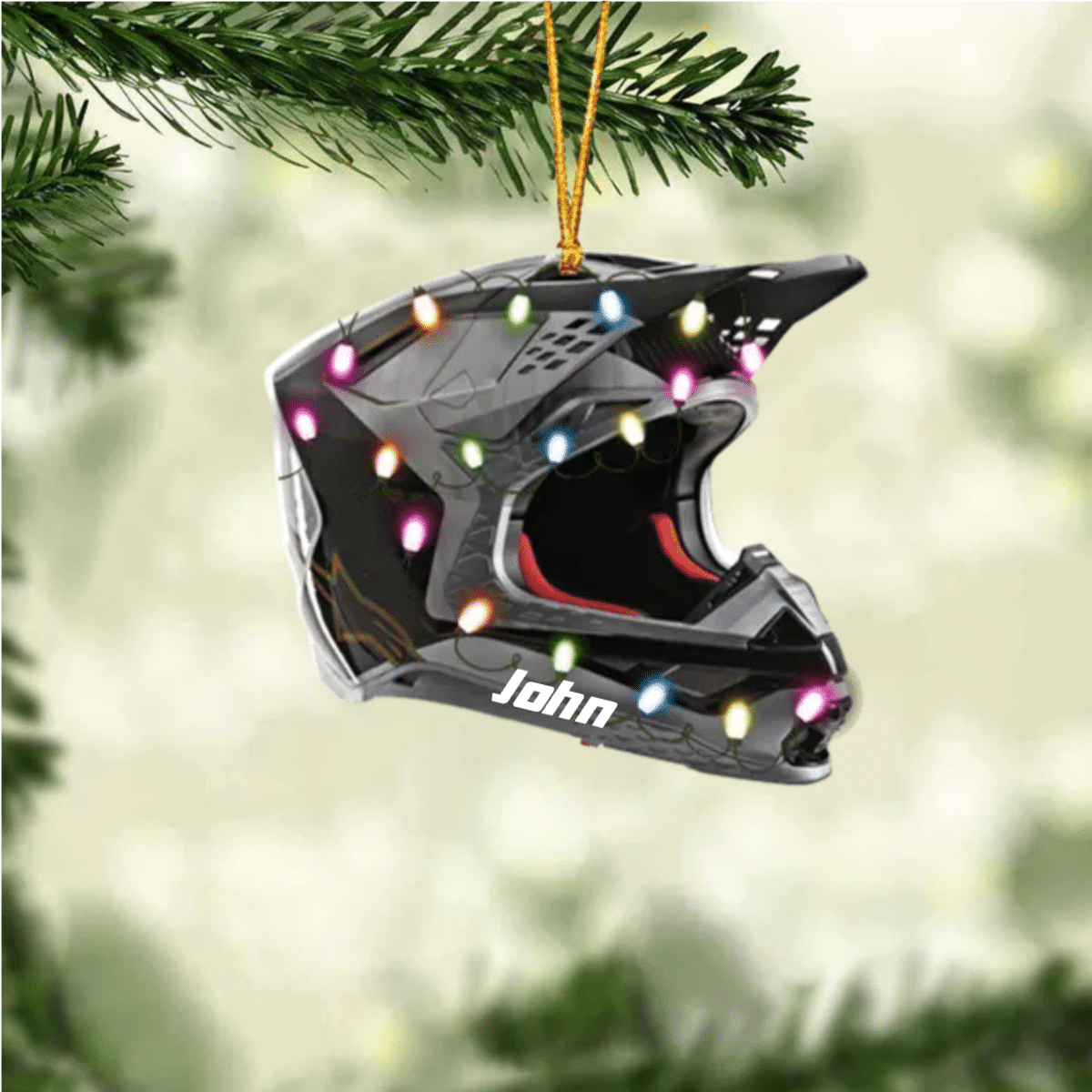 Personalized Motocross Helmet Ornament, Flat Custom Shaped Acrylic Ornament for Motocross Lovers OO2293