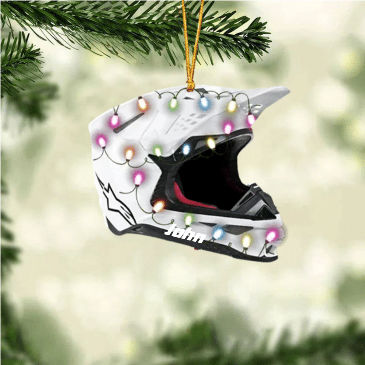 Personalized Motocross Helmet Ornament, Flat Custom Shaped Acrylic Ornament for Motocross Lovers OO2293