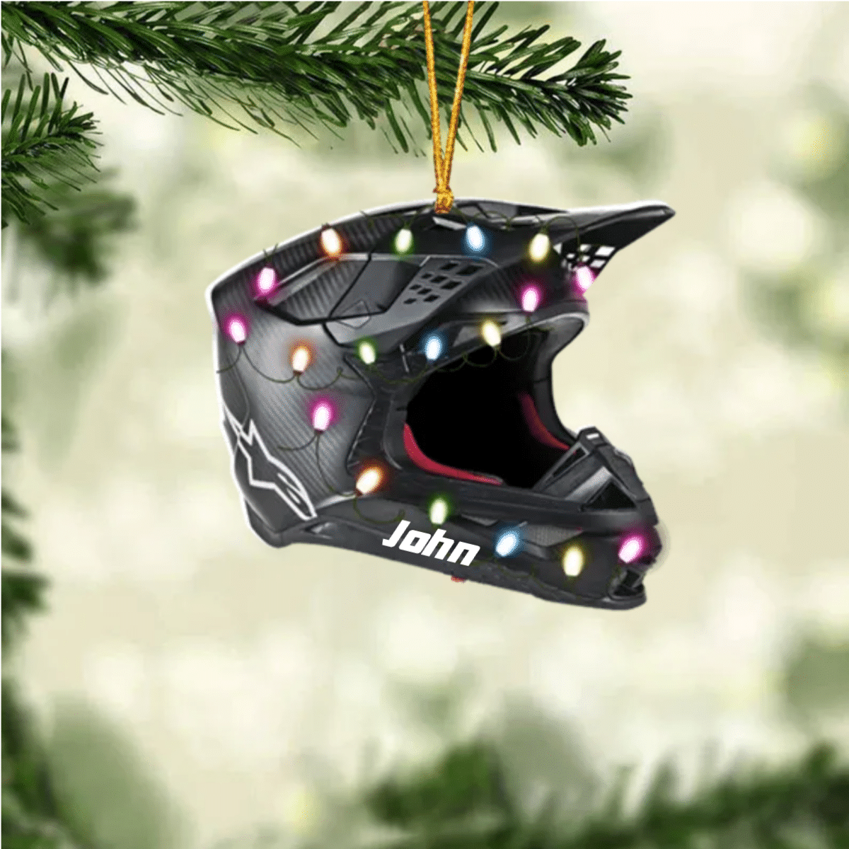 Personalized Motocross Helmet Ornament, Flat Custom Shaped Acrylic Ornament for Motocross Lovers OO2293