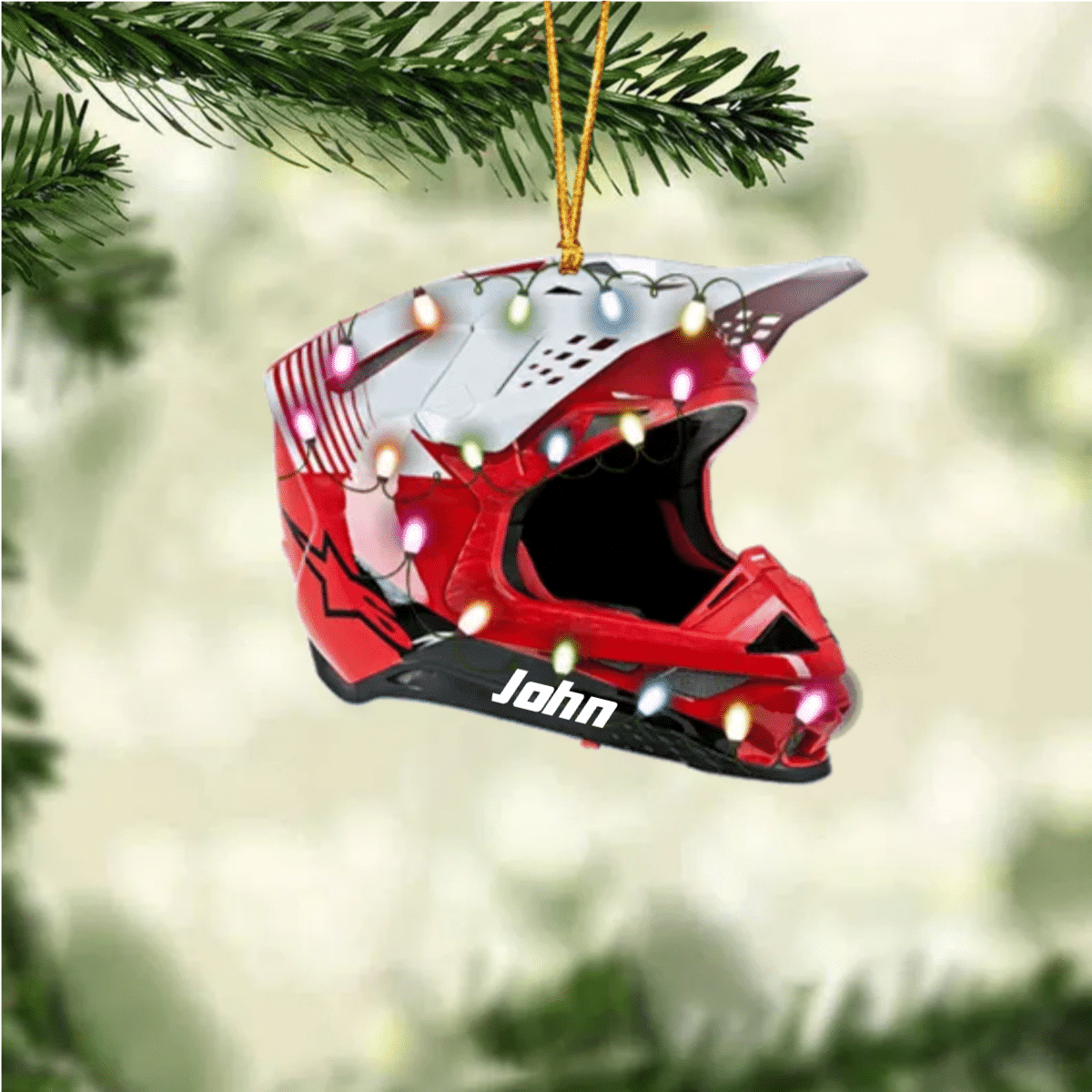 Personalized Motocross Helmet Ornament, Flat Custom Shaped Acrylic Ornament for Motocross Lovers OO2293