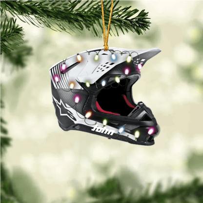 Personalized Motocross Helmet Ornament, Flat Custom Shaped Acrylic Ornament for Motocross Lovers OO2293