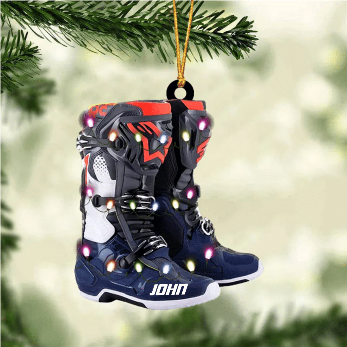 Personalized Ornament Motocross Boots Custom Shaped Acrylic Ornament for Motocross Lovers OO2292