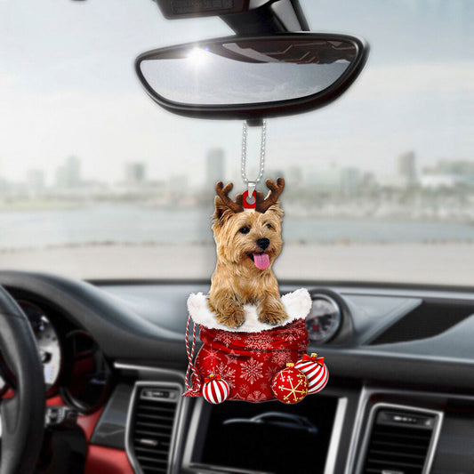 Cairn Terrier In Snow Pocket Christmas Car Hanging Ornament Tendpins Ornaments OO1205