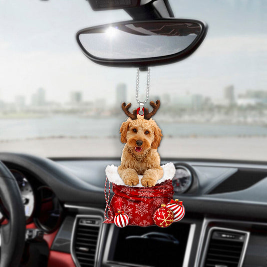 Cavapoo In Snow Pocket Christmas Car Hanging Ornament Tendpins Ornaments OO1208