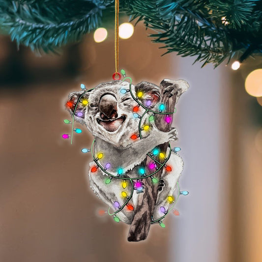 Koala Christmas Light Flat Acrylic Hanging Ornament Animals Shaped OO2267